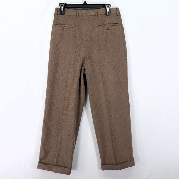 St. Croix Men's Pleated Textured Wool Blend Pants 30x27 Straight Cuff Leg - Picture 2 of 15